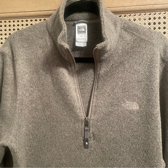 The North Face Tan 1/4 Zip Micro Fleece Pullover Jacket Men's Size M - Picture 7 of 11
